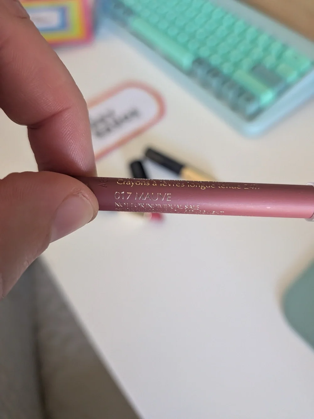 🌸 Estee Lauder Rebellious Rose Lipstick + Mauve Lip Liner + Black Mascara Trio